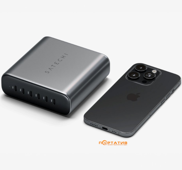 Зарядний пристрій Satechi 200W USB-C 6-Port PD GaN Space Gray (ST-C200GM-EU)