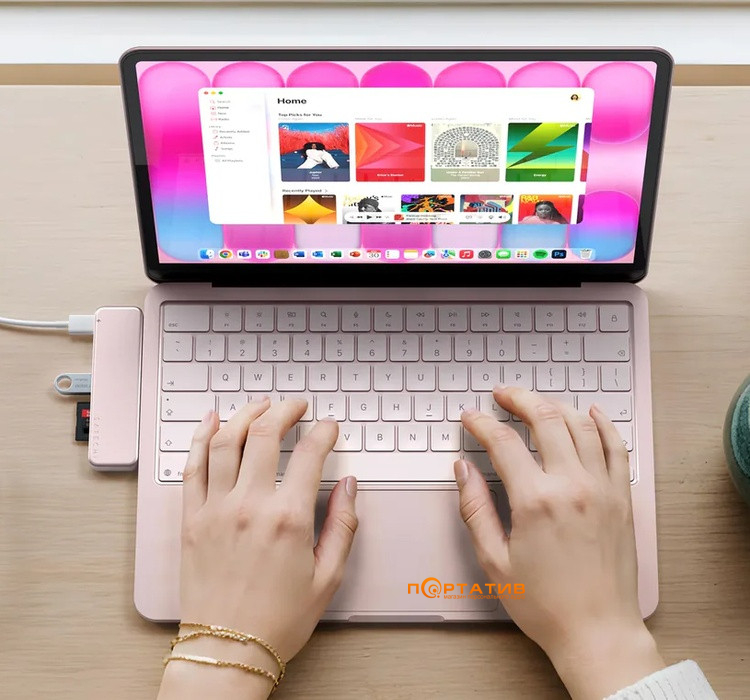 Хаб Satechi USB-C Snap Hub Multiport Blush (ST-HUSNP)
