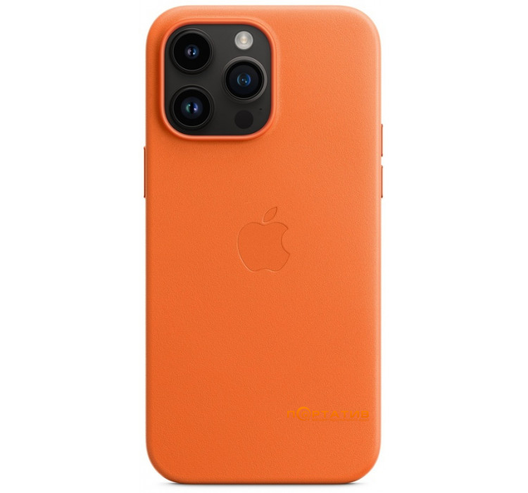 SoftCase iPhone 14 Pro Max Leather Case with MagSafe Orange