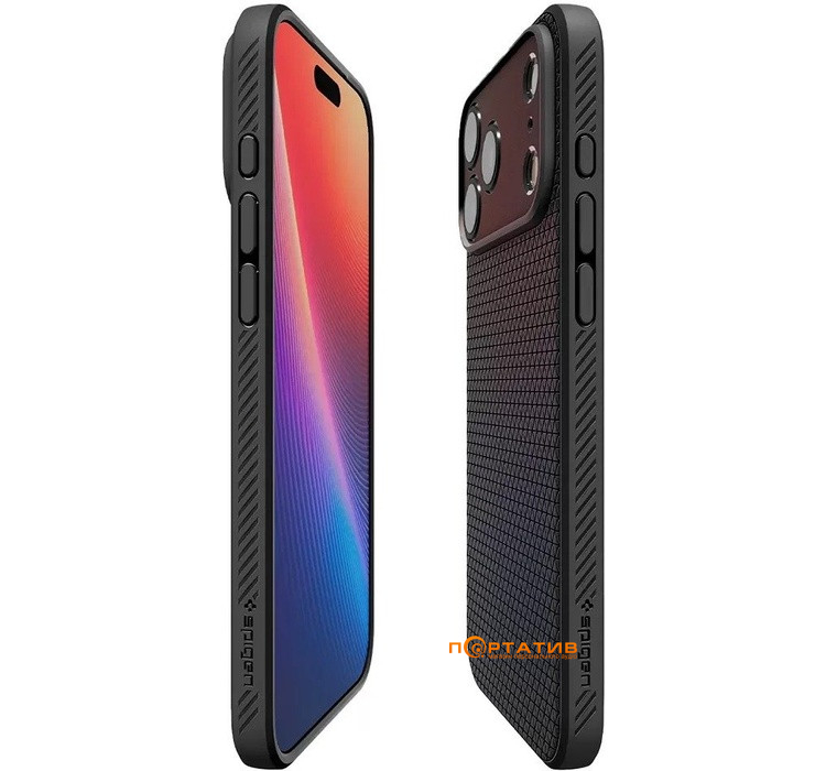 Чехол Spigen iPhone 17 Pro, Liquid Air, Matte Black (ACS10331)