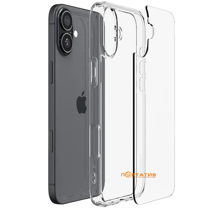 Чохол Spigen для Apple iPhone 16, Ultra Hybrid, Crystal Clear (ACS08197)