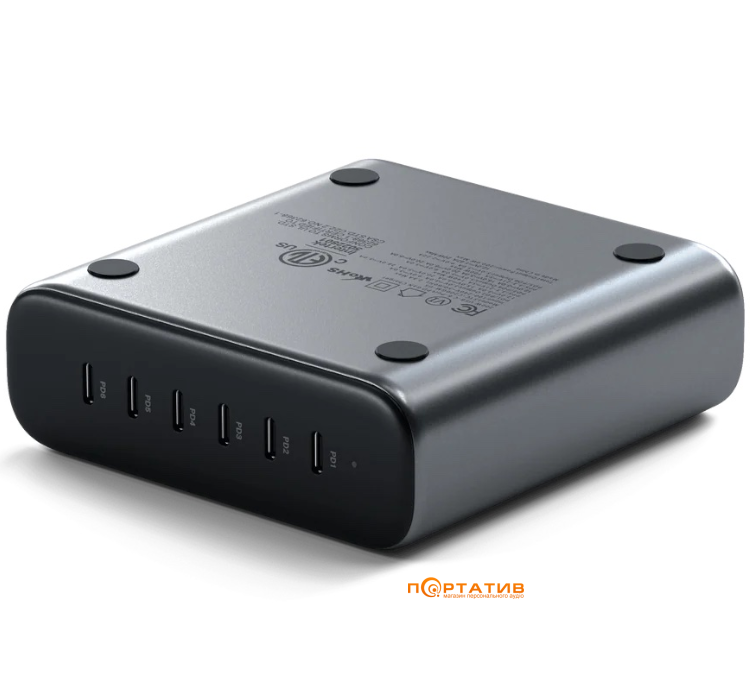 Зарядний пристрій Satechi 200W USB-C 6-Port PD GaN Space Gray (ST-C200GM-EU)