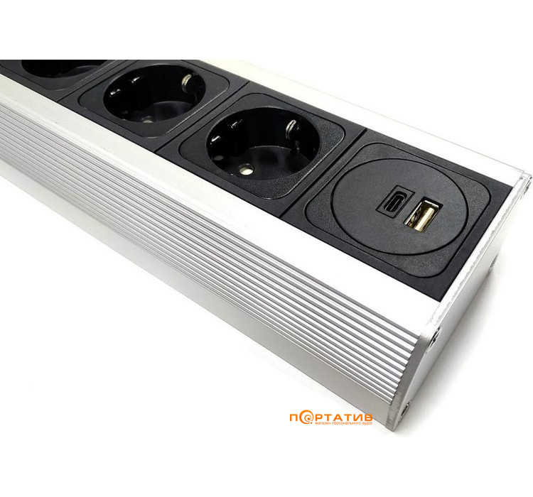 Мережевий фільтр Supra Mains Block MD05-EU/SP USB-A/C OnOff