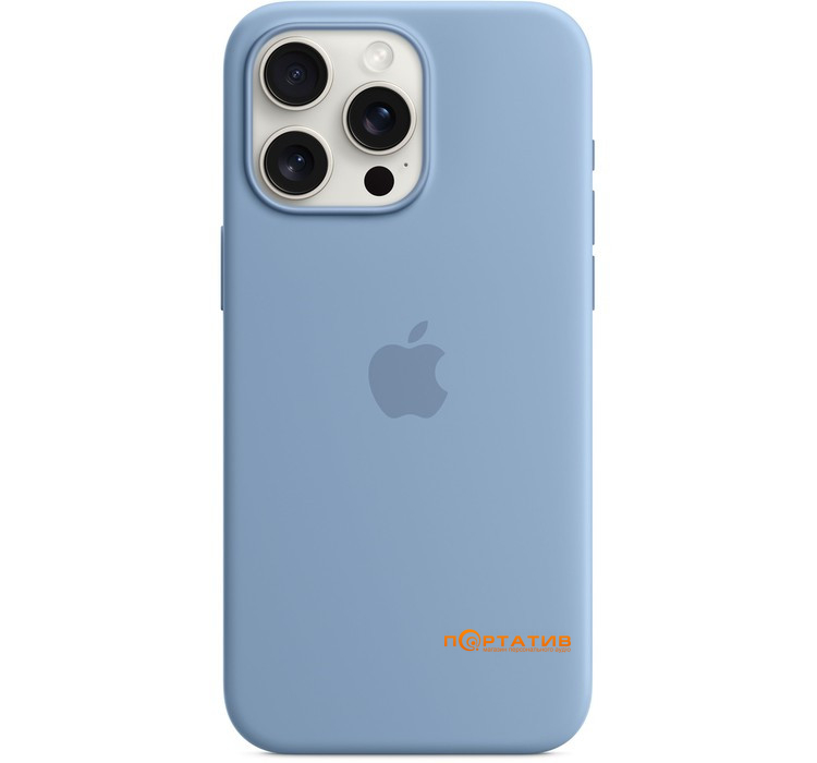 Чохол SoftCase iPhone 15 Pro Max Silicone Case with MagSafe and Animation Winter Blue