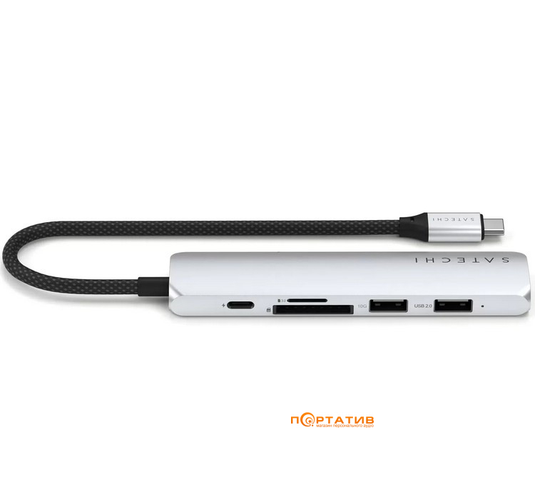 Хаб Satechi 6-in-1 USB-C Slim Multiport 4K Silver (ST-P6SS)