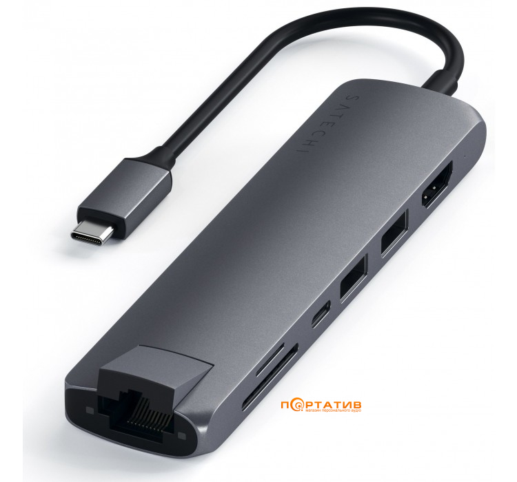 Адаптер Satechi Aluminum Type-C Dual Multimedia Adapter Space Gray (ST-UCSMA3M)