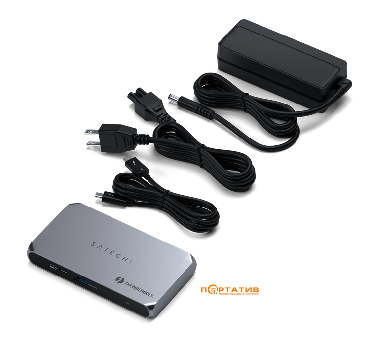 Хаб Satechi Thunderbolt 4 Slim Hub Pro Space Gray (ST-HT4SHM-EU)