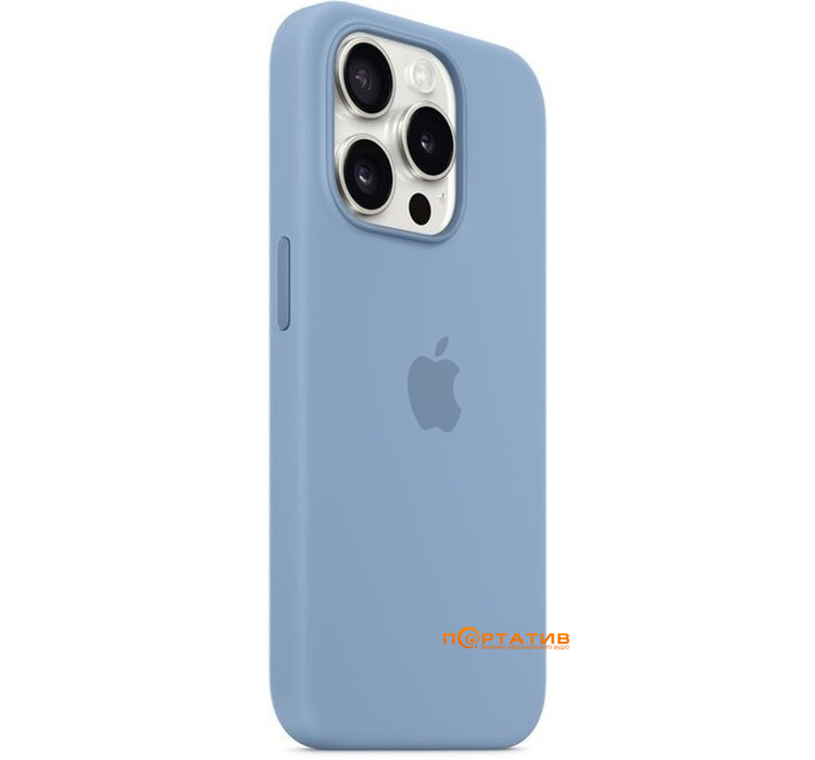 Чохол SoftCase iPhone 15 Pro Silicone Case with MagSafe and Animation Winter Blue