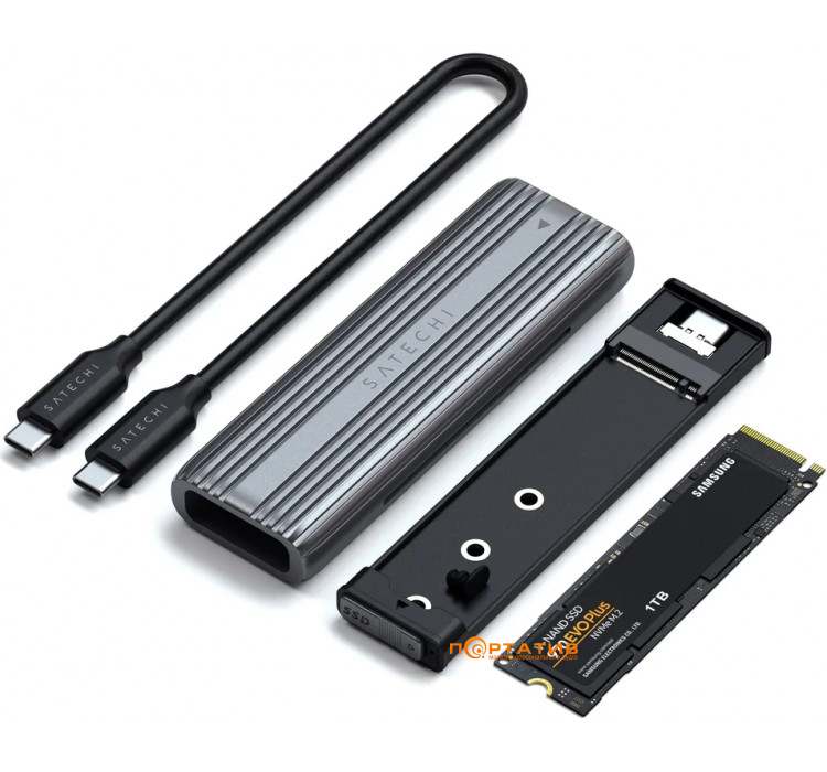 Satechi Aluminum USB-C NVME and SATA SSD Enclosurer Space Gray (ST-UCNSEM)