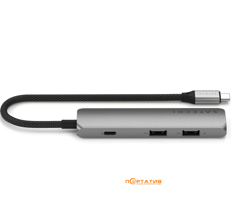 Хаб Satechi 4-in-1 USB-C Slim Multiport 4K Space Grey (ST-P4SM)