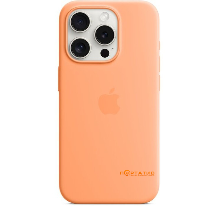 Чохол SoftCase iPhone 15 Pro Silicone Case with MagSafe and Animation Orange Sorbet