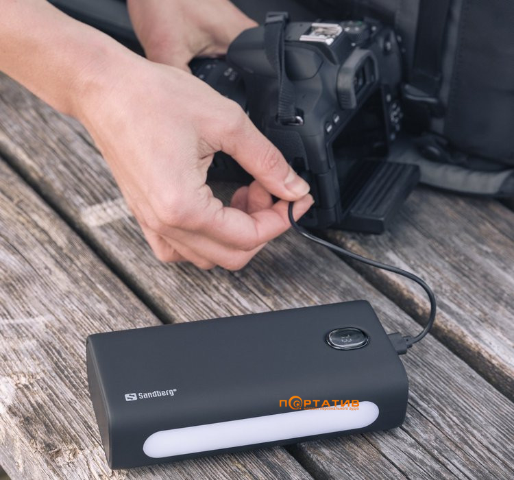 Зовнішній акумулятор Sandberg 30000mAh Type-C PD 20W, UPS mode, 2хUSB, ліхтарик (420-68)