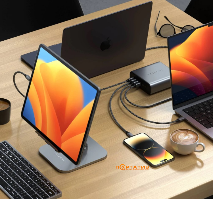 Зарядний пристрій Satechi 200W USB-C 6-Port PD GaN Space Gray (ST-C200GM-EU)