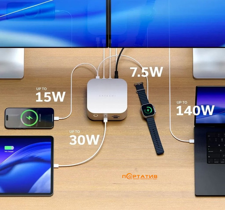 Док-станция Satechi Thunderbolt 5 CubeDock Station with SSD Enclosure Silver (ST-DT5CES-EU)