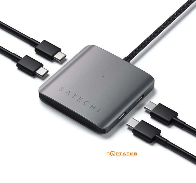 Хаб Satechi 4-Port USB-C with PD Space Grey (ST-H4CPDM)