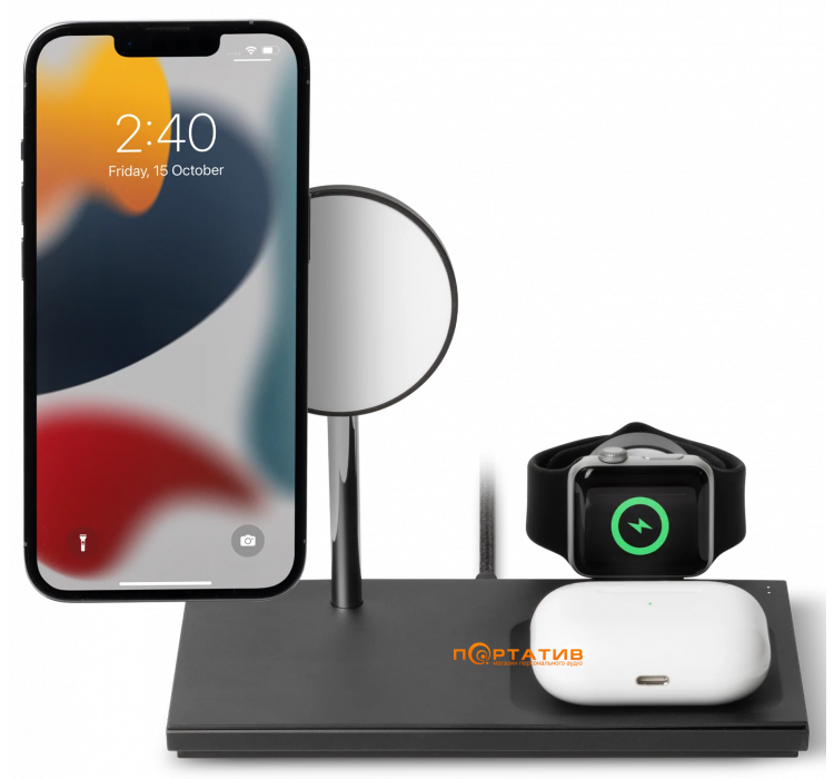 Беспроводное зарядное устройство Native Union Snap 3-in-1 Magnetic Wireless Charger Black (SNAP-3IN1-BLK-EU)