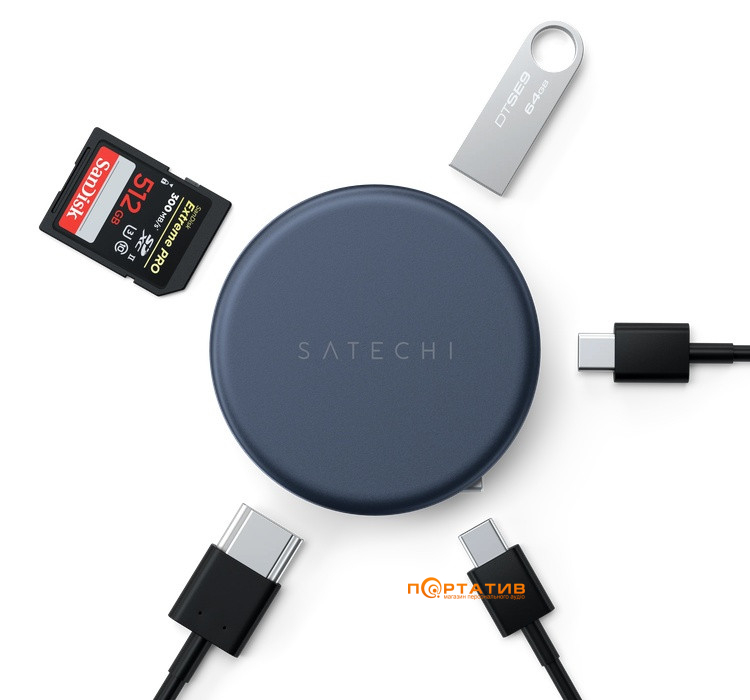 Хаб Satechi OntheGo 5-in-1 USB-C Multiport Indigo (ST-POTG5B)
