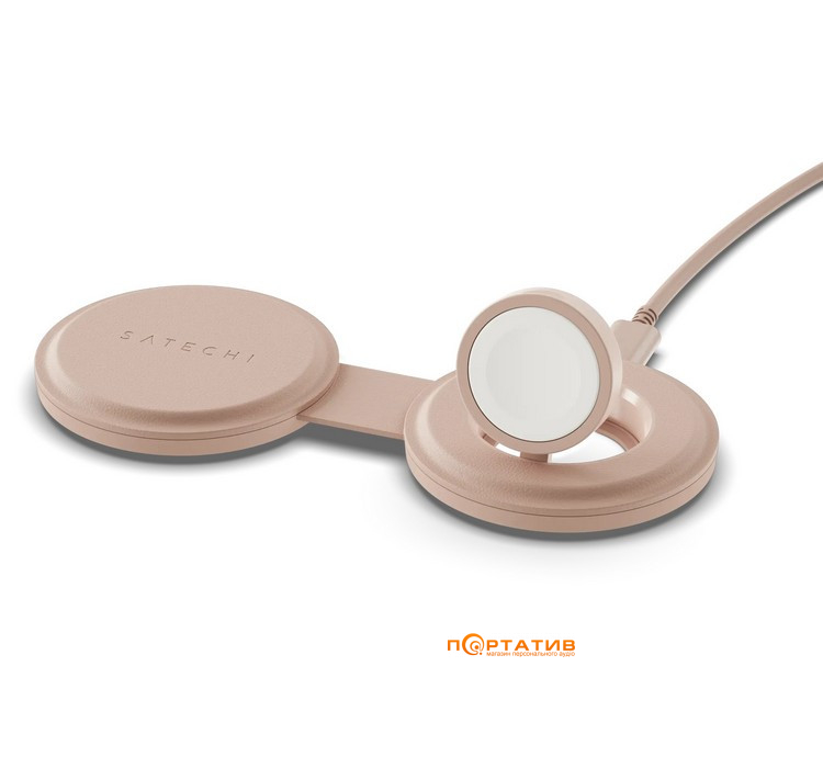 Бездротовий ЗП Satechi OntheGo 2-in-1 Wireless Charger Desert Rose (ST-QTG21R)