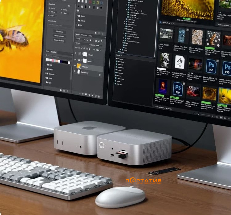 Док-станция Satechi Thunderbolt 5 CubeDock Station with SSD Enclosure Silver (ST-DT5CES-EU)