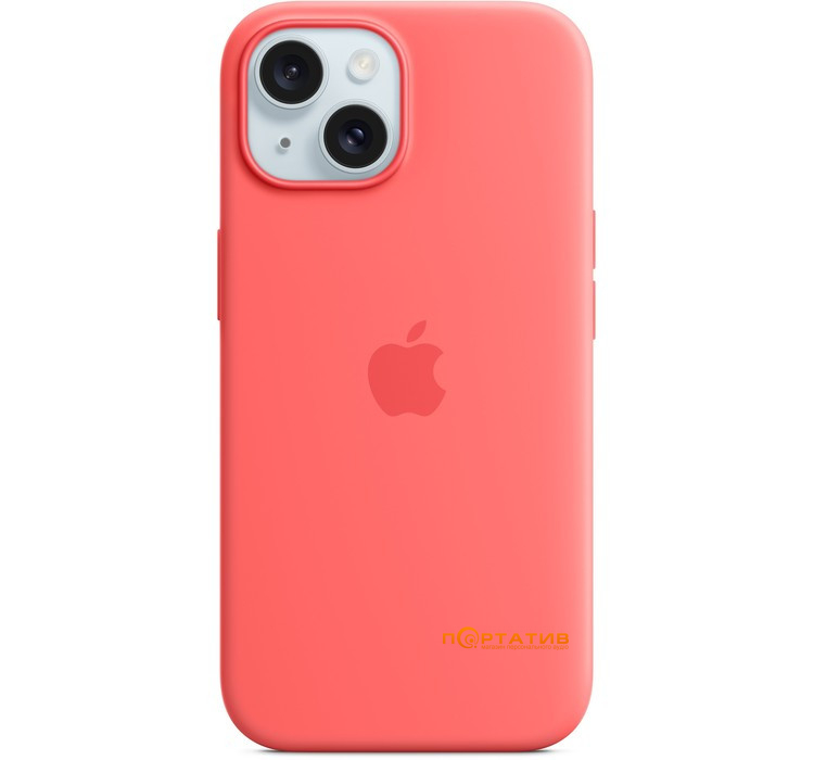 Чохол SoftCase iPhone 15 Silicone Case with MagSafe and Animation Guava