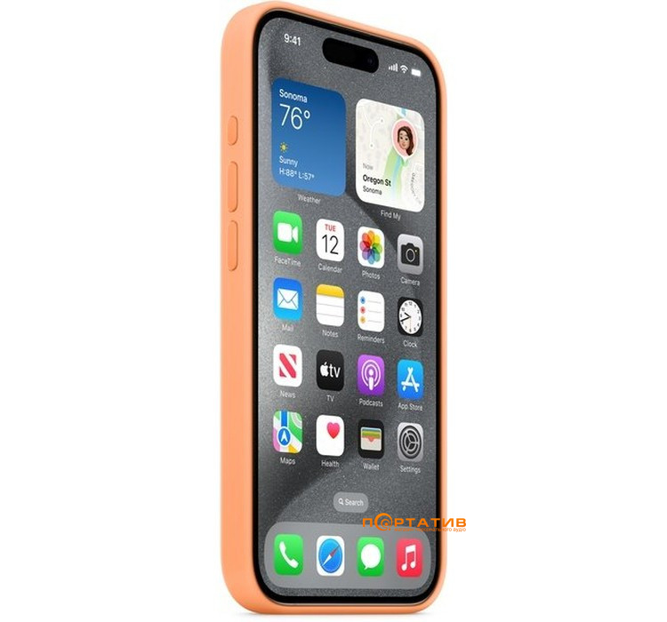 Чохол SoftCase iPhone 15 Pro Silicone Case with MagSafe and Animation Orange Sorbet