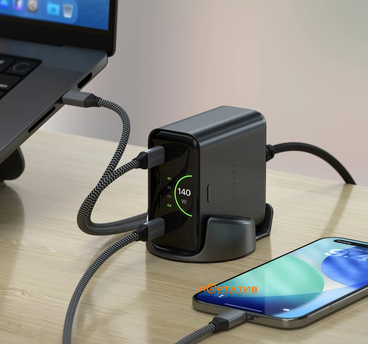 Зарядное устройство Satechi ChargeView 140W Desktop Black (ST-C4CV140C-EU)