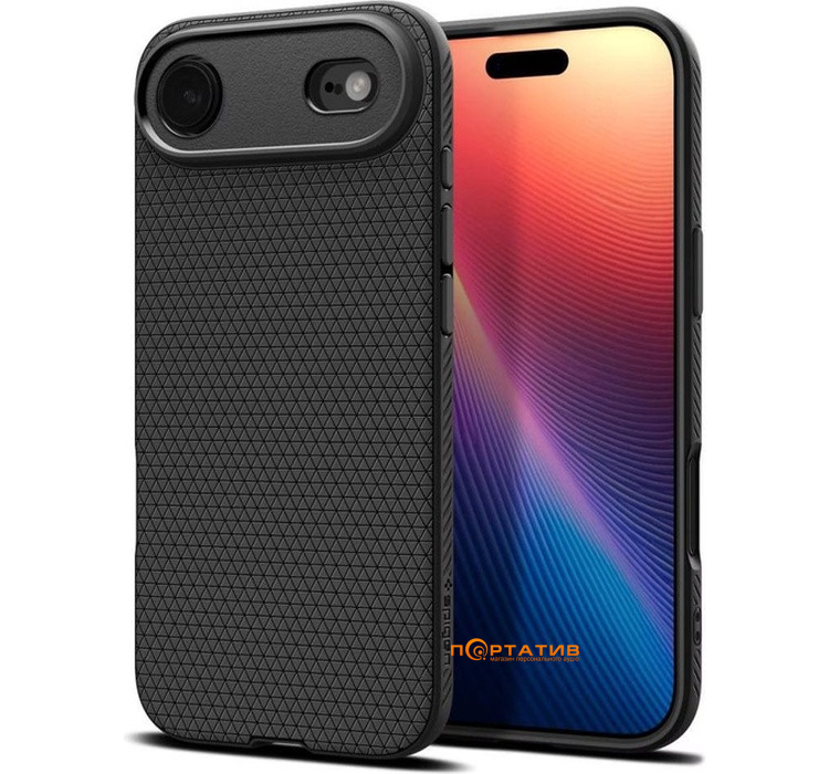 Чехол Spigen iPhone 17 Air, Liquid Air, Matte Black (ACS10302)