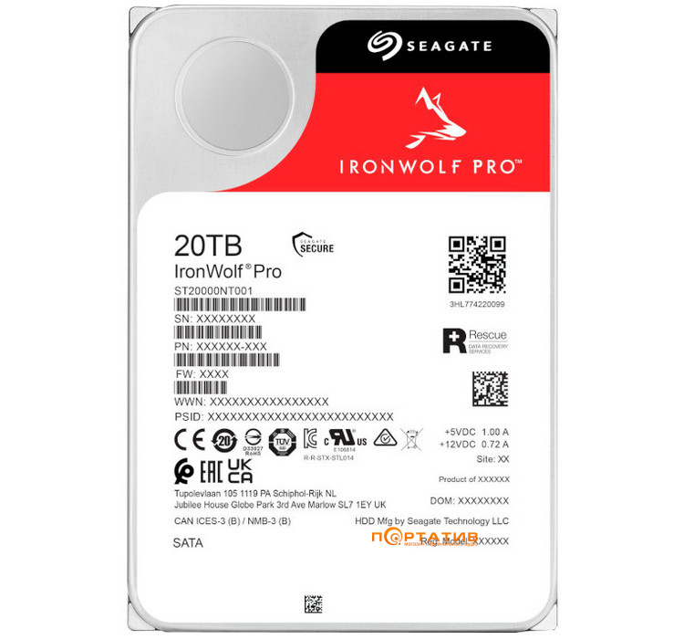 Жорсткий диск Seagate IronWolf Pro 20TB (ST20000NT001)