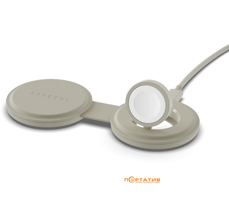 Беспроводное ЗУ Satechi OntheGo 2-in-1 Wireless Charger Sand (ST-QTG21W)