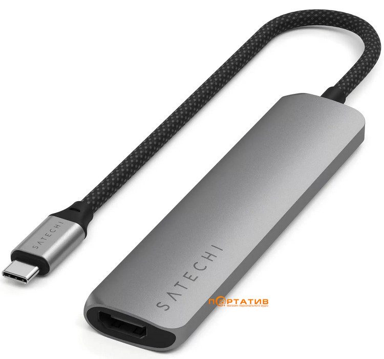 Хаб Satechi 6-in-1 USB-C Slim Multiport 4K Space Grey (ST-P6SM)