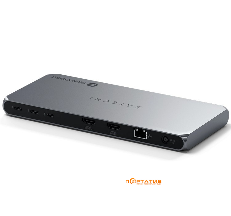 Док-станция Satechi Thunderbolt 4 Docking Station with DisplayLink Space Gray (ST-DT4MDM-EU)