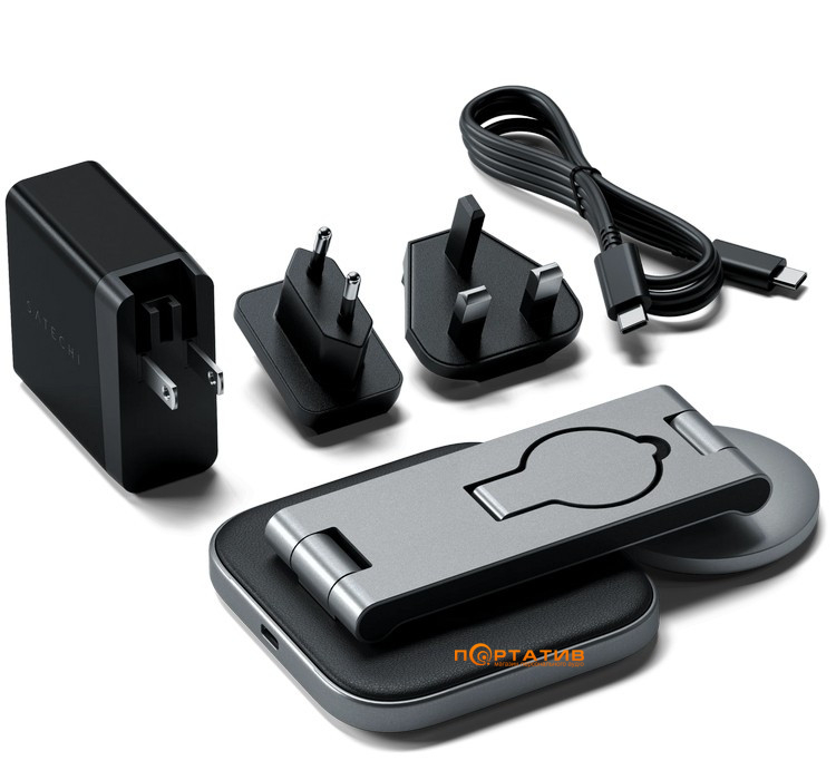Зарядний пристрій Satechi 3 in 1 Foldable Qi2 Wireless Charging Stand (ST-Q31FM-EA)