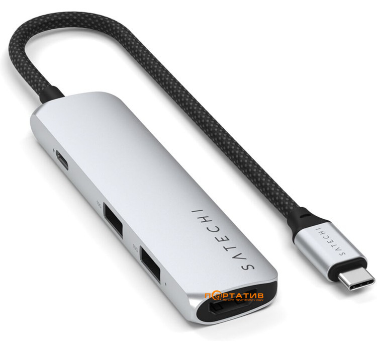 Хаб Satechi 4-in-1 USB-C Slim Multiport 4K Silver (ST-P4SS)
