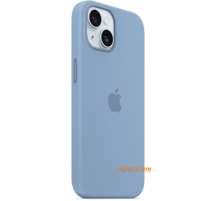 Чохол SoftCase iPhone 15 Silicone Case with MagSafe and Animation Winter Blue