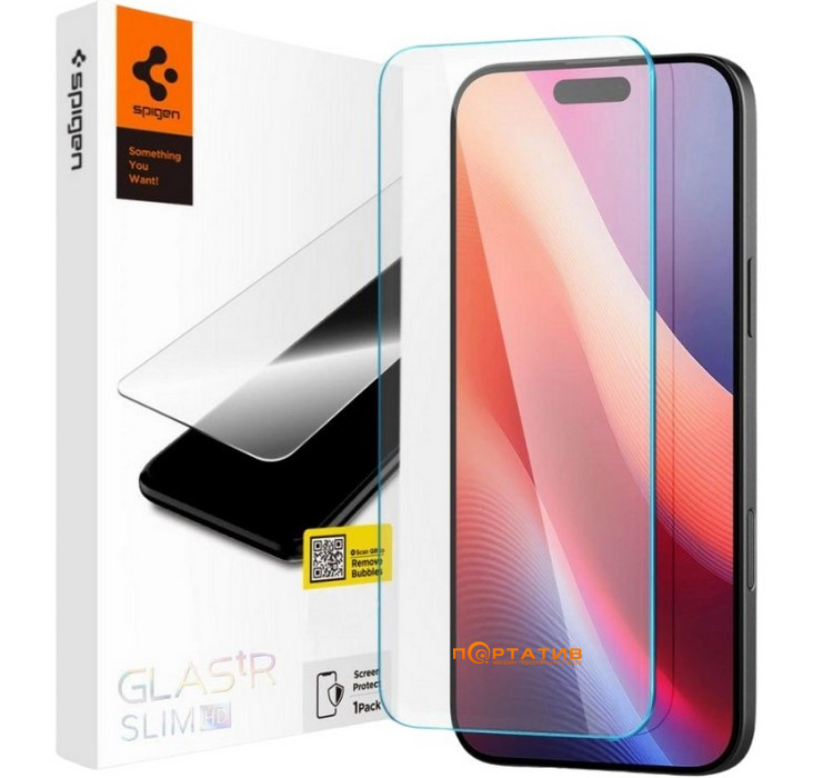 Захисне скло Spigen для Apple iPhone 16/15 Glas tR SLIM HD 1-Pack (AGL06910)