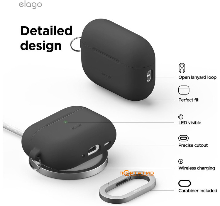 Elago Silicone Hang Black for Airpods Pro 3rd Gen (EAPP3SC-HANG-BK)