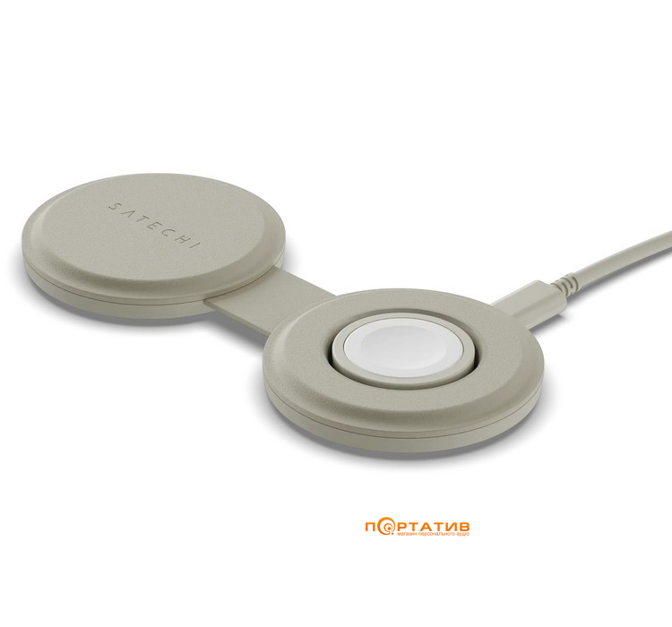 Беспроводное ЗУ Satechi OntheGo 2-in-1 Wireless Charger Sand (ST-QTG21W)