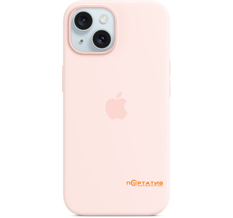 SoftCase iPhone 15 Silicone Case with MagSafe and Animation Light Pink