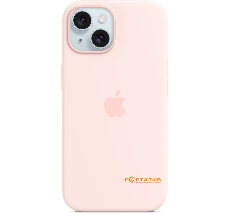 Чохол SoftCase iPhone 15 Silicone Case with MagSafe and Animation Light Pink