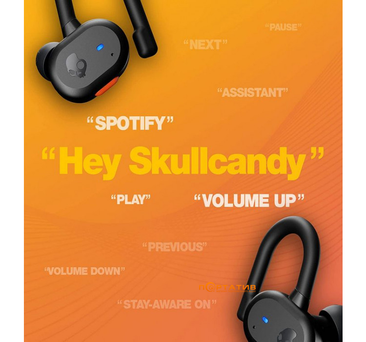 Skullcandy Push Active True Wireless In-Ear Dark Black/Orange (S2BPW-P740)