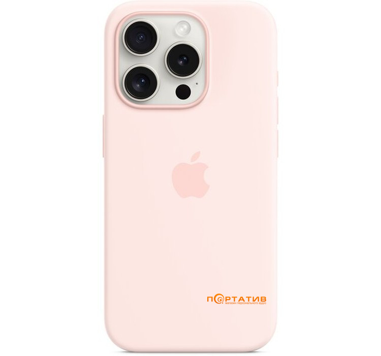 Чохол SoftCase iPhone 15 Pro Silicone Case with MagSafe and Animation Light Pink