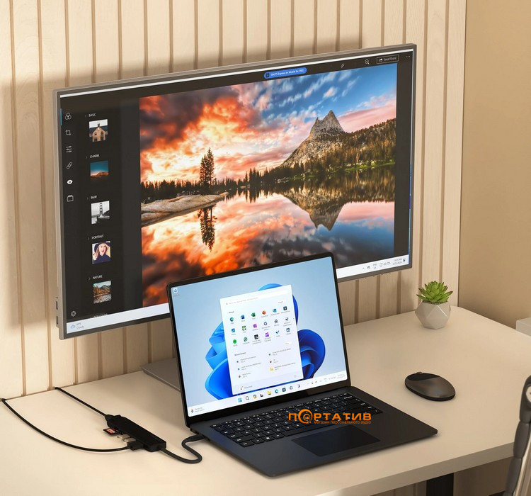 Хаб Satechi 7-in-1 USB-C Slim Multiport 4K with Ethernet Black (ST-P7SK)