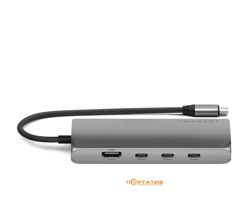 Satechi USB-C Multiport Adapter 8K with Ethernet V3 Space Gray (ST-P8KEM)
