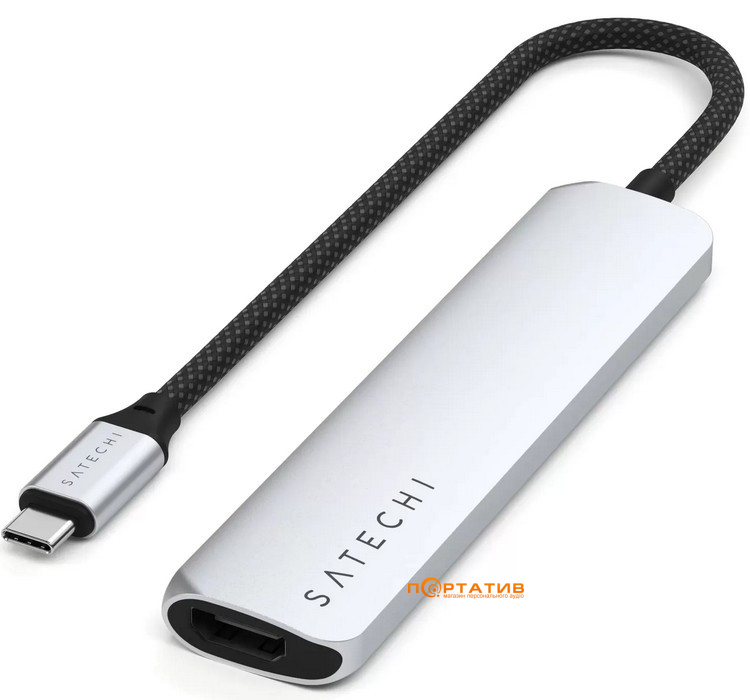 Хаб Satechi 6-in-1 USB-C Slim Multiport 4K Silver (ST-P6SS)