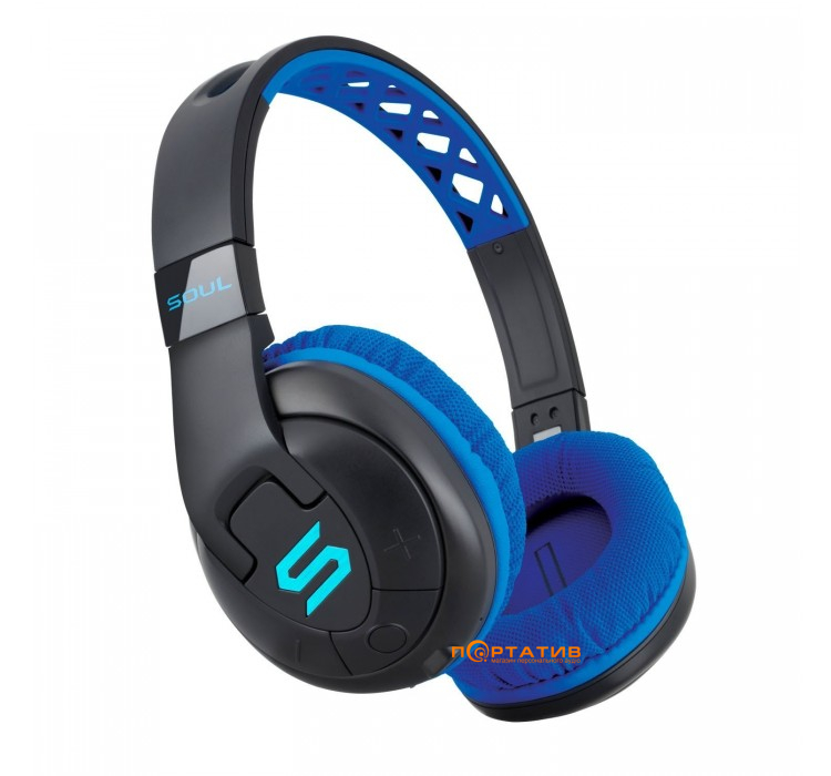 Soul X-tra Performance Bluetooth Over-Ear Headphones for Sports Blue