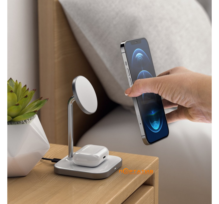 Satechi Aluminum 2 in 1 Magnetic Wireless Charging Stand Space Grey (ST-WMCS2M)
