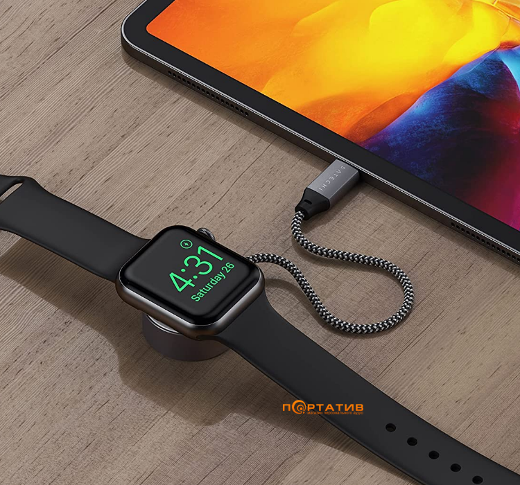 Satechi USB-C Magnetic Charging Cable for Apple Watch Space Gray (ST-TCAW7CM)