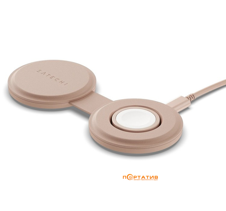 Бездротовий ЗП Satechi OntheGo 2-in-1 Wireless Charger Desert Rose (ST-QTG21R)