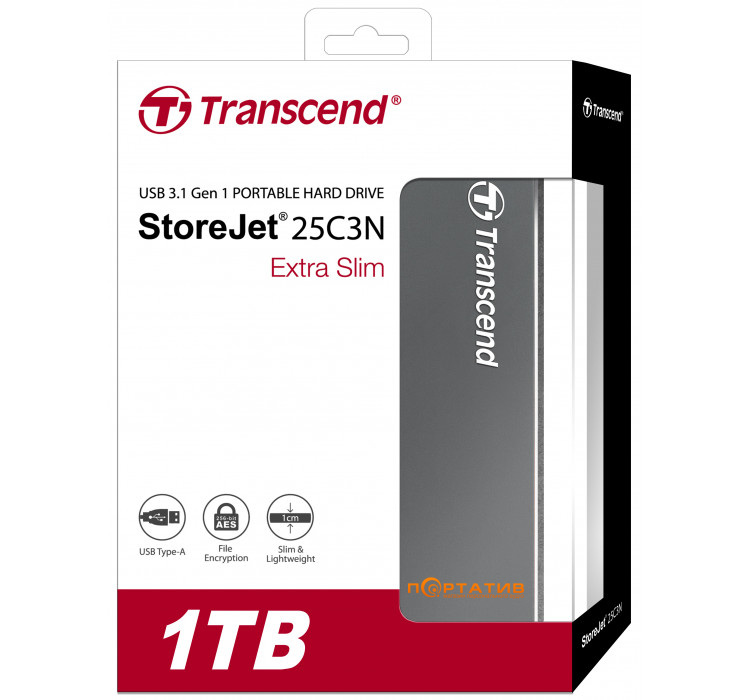 USB HDD накопитель Transcend StoreJet 25C3 1TB USB 3.0 (TS1TSJ25C3N)