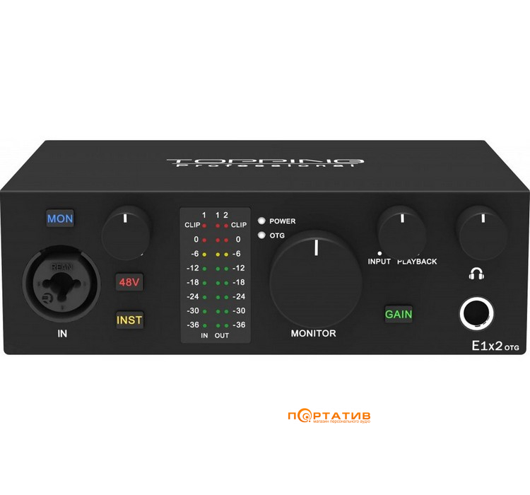 Аудіоінтерфейс Topping Professional E1x2 OTG Black